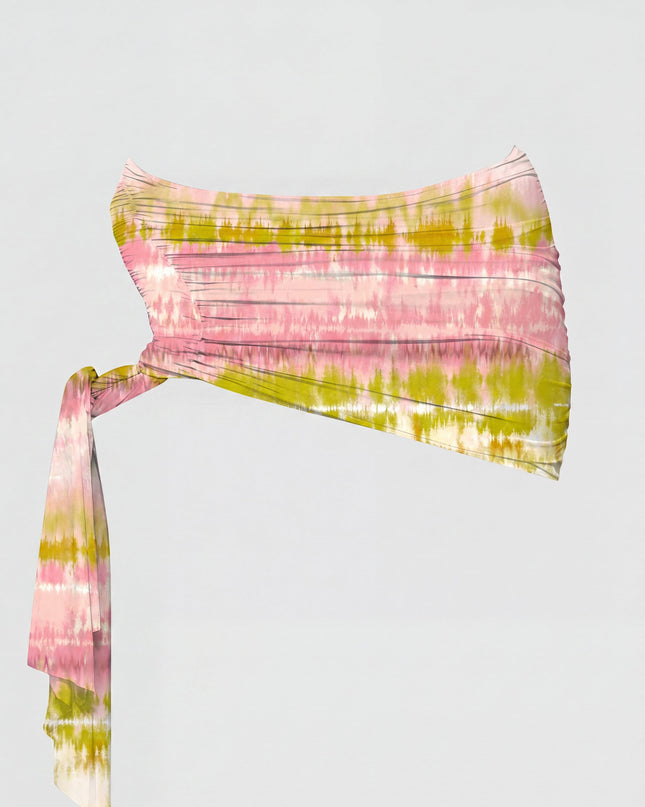 Pink Multi Tie Dye Wrap Cover-Up Skirt