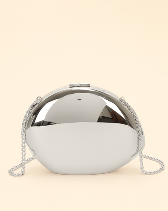 Silver Metal Clutch