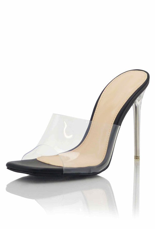 Black Viola Clear Heels