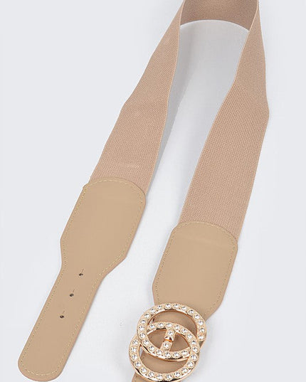 Rhinestone Black Elastic Belt