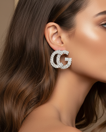 Silver Rhinestone Earrings
