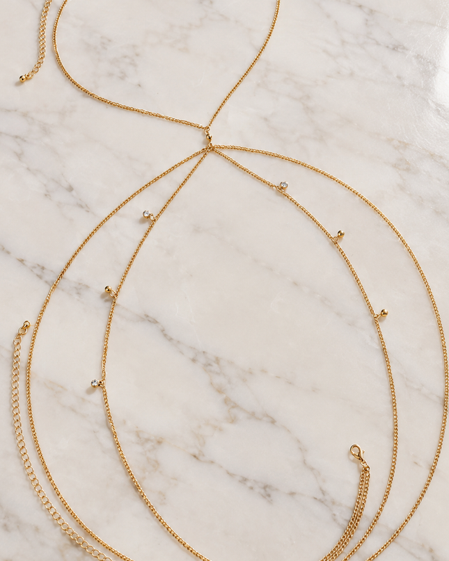 Gold Rhinestone Waist body Chain