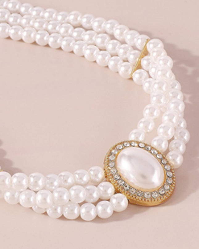 White Pearl Choker Necklace