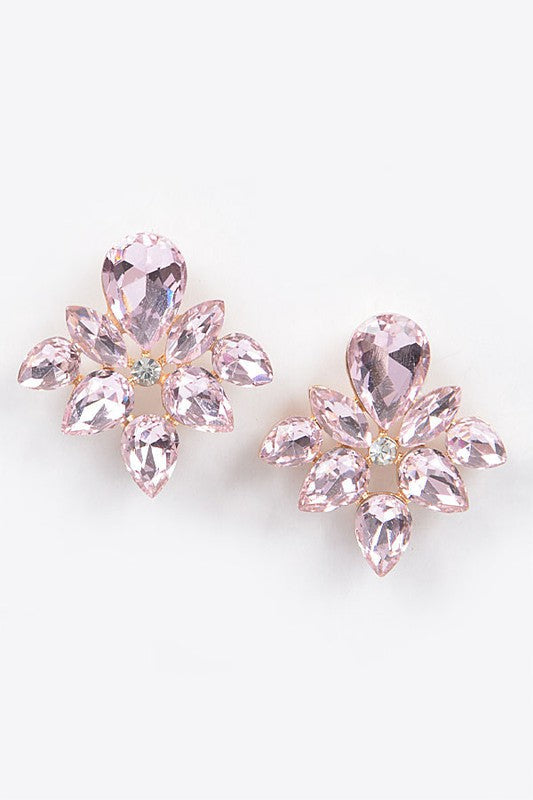 Pink Love Rhinestone Earrings