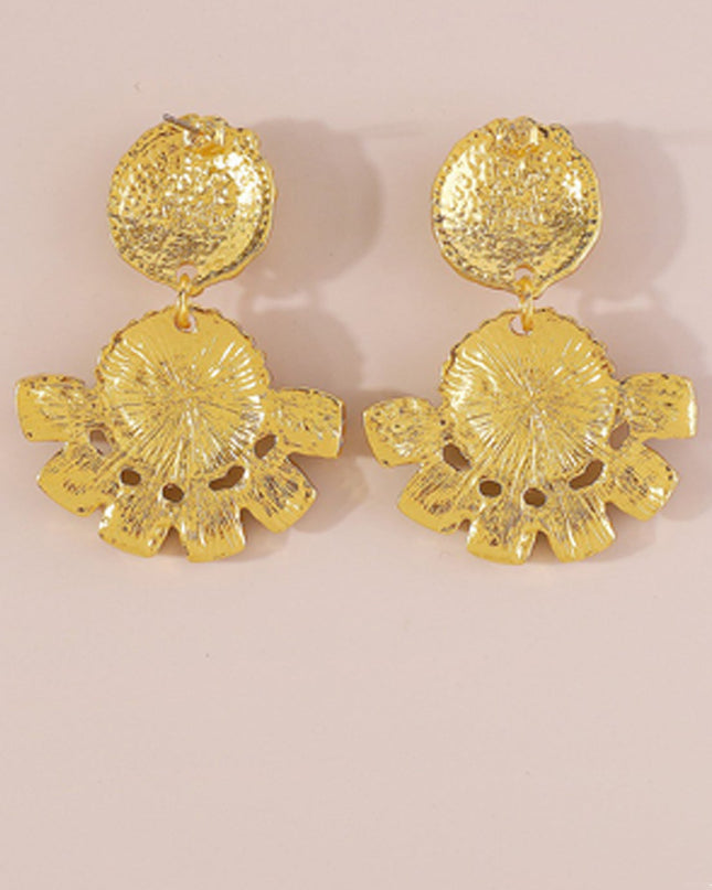 Gold Turquoise Drop Dangle Earrings
