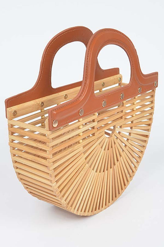 Beige Belize Bamboo Handbag