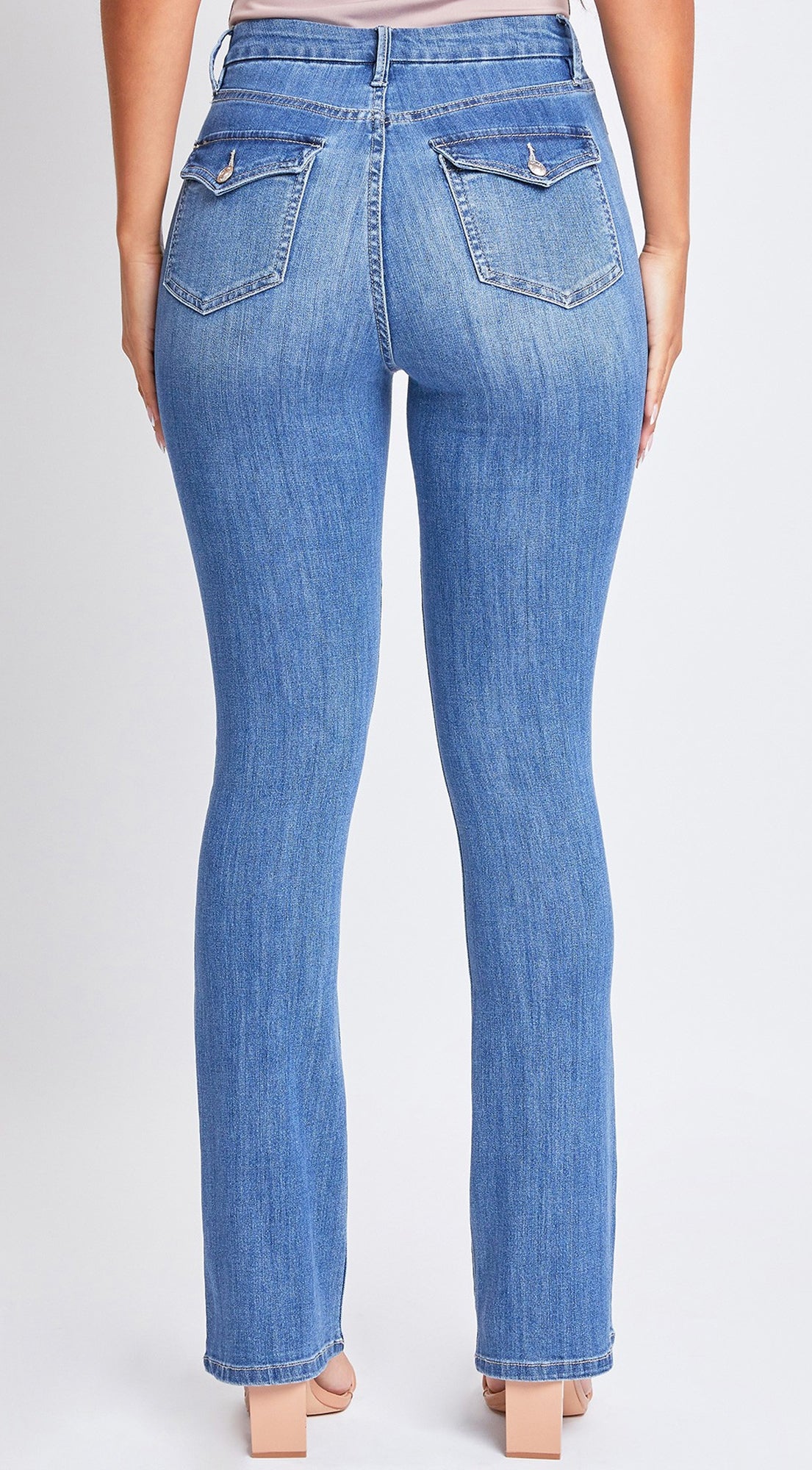 Blue Light Wash Ultra High Rise Bootcut Denim Jeans