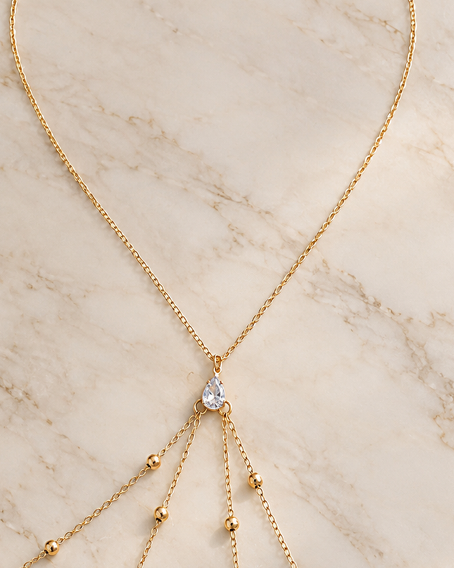 Gold beaded Waist body Chain