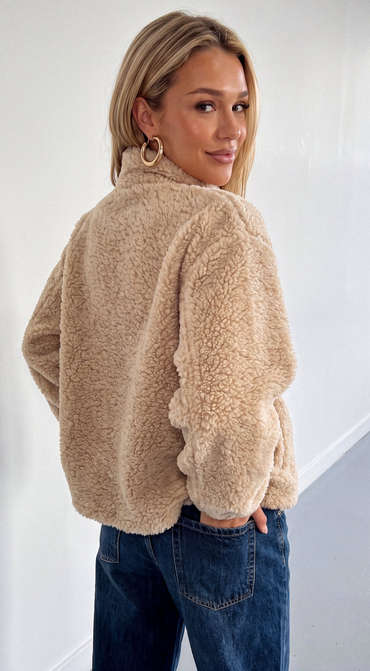 Brown Multi Reversible Suede Shearling Aviator Jacket