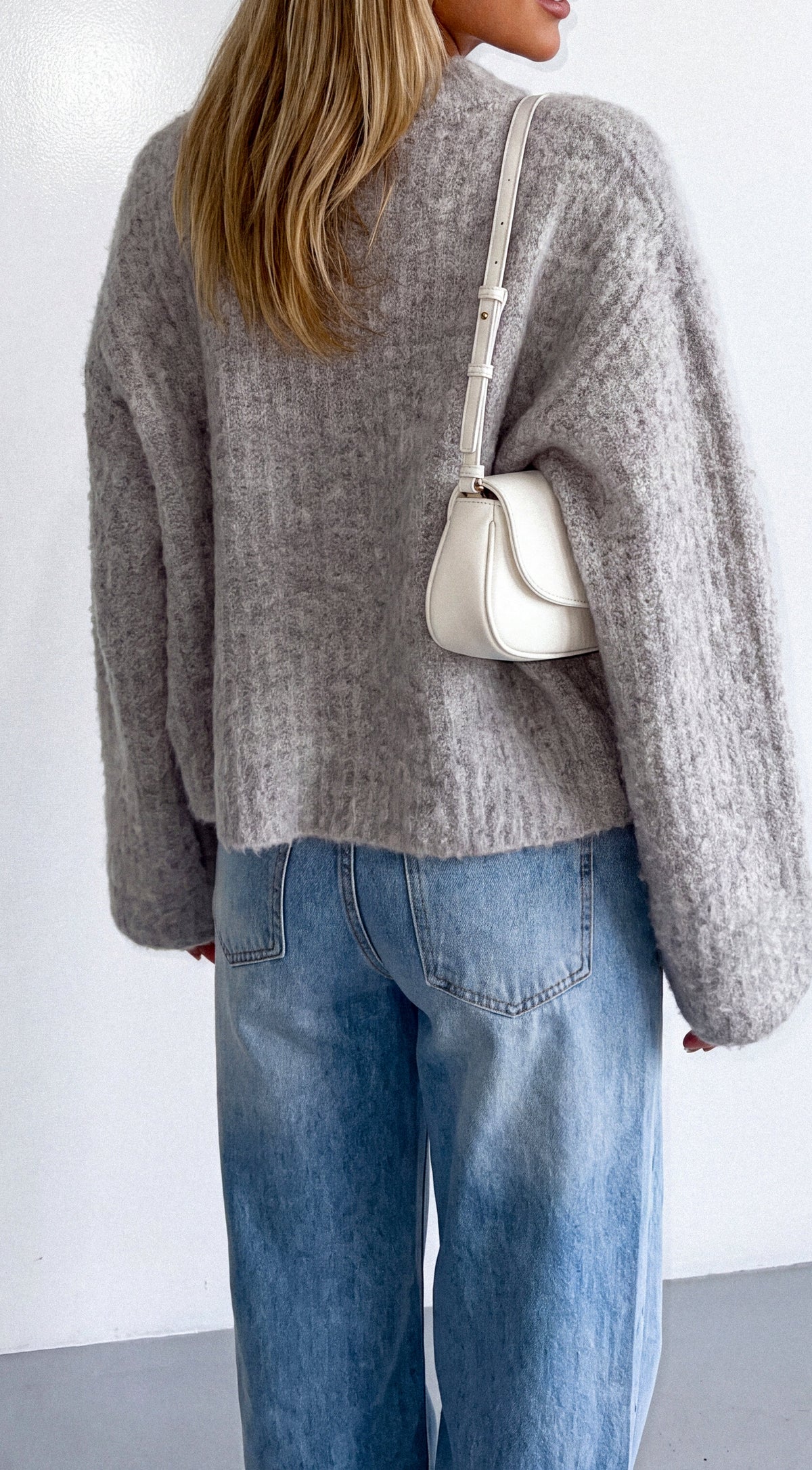 Light Taupe Button Down Knit Cardigan