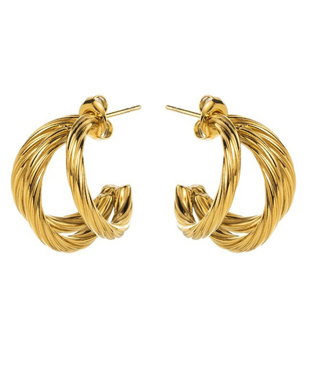 Gold Triple Hoop Earrings