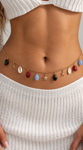 Gold Crystal Beaded Waist Chain belt