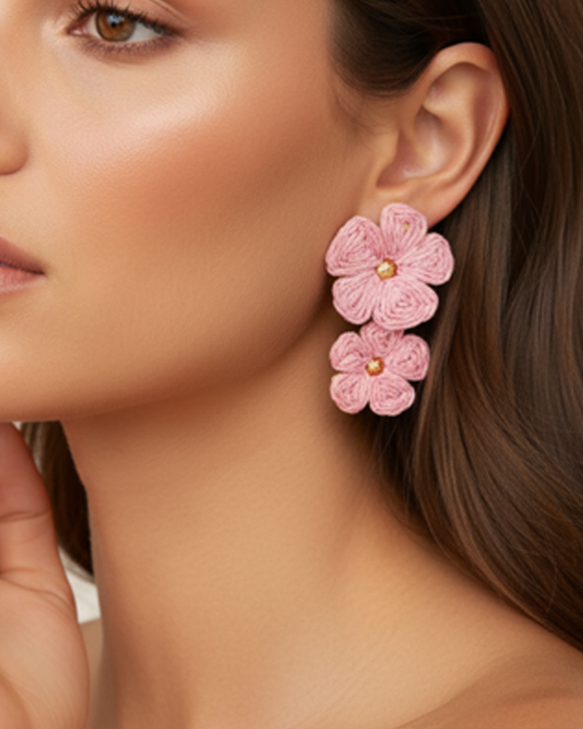 Pink Zia FLower Earrings