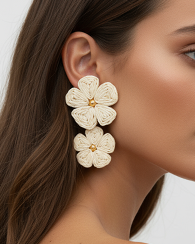Ivory Zia Flower Earrings