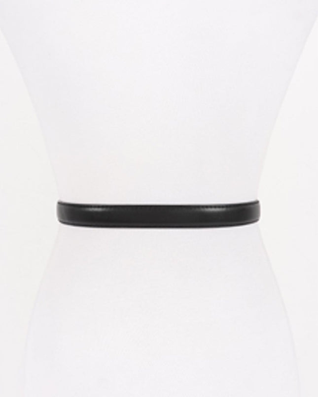 Black Buckle Faux Leather Belt