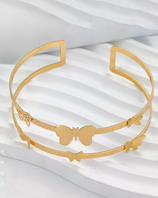 Gold Butterfly Arm Cuff Bracelet