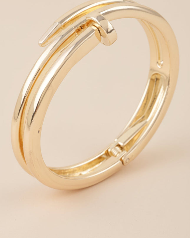 Gold Double Wrap Nail Bangle