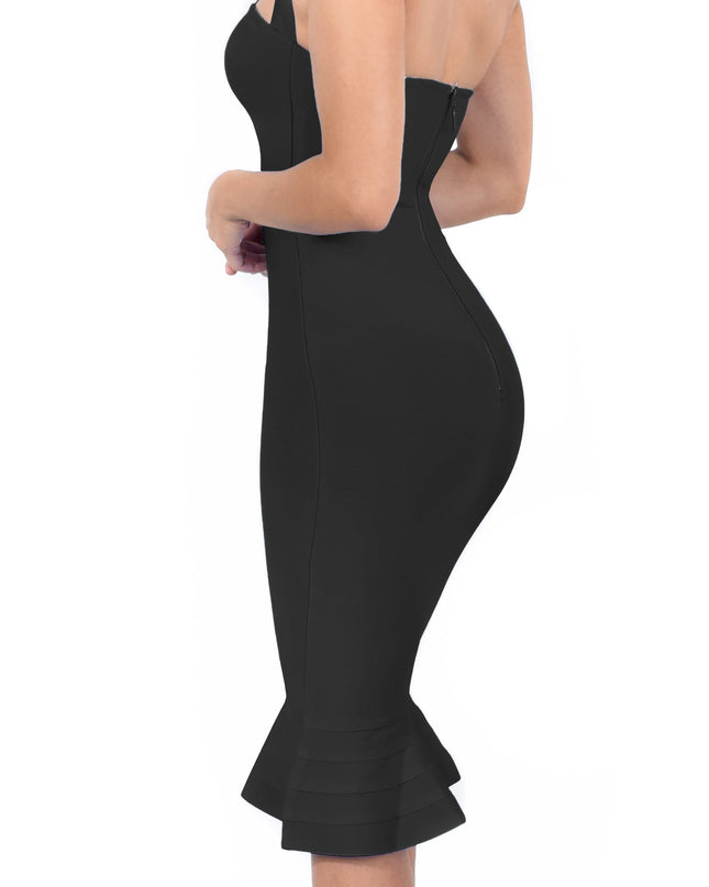Black Mermaid Bandage Dress