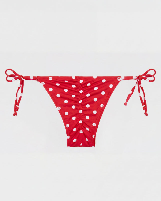 Red Polka Dot Ruffle Bikini Set