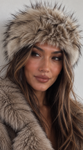 Beige Furry Headband Earmuff