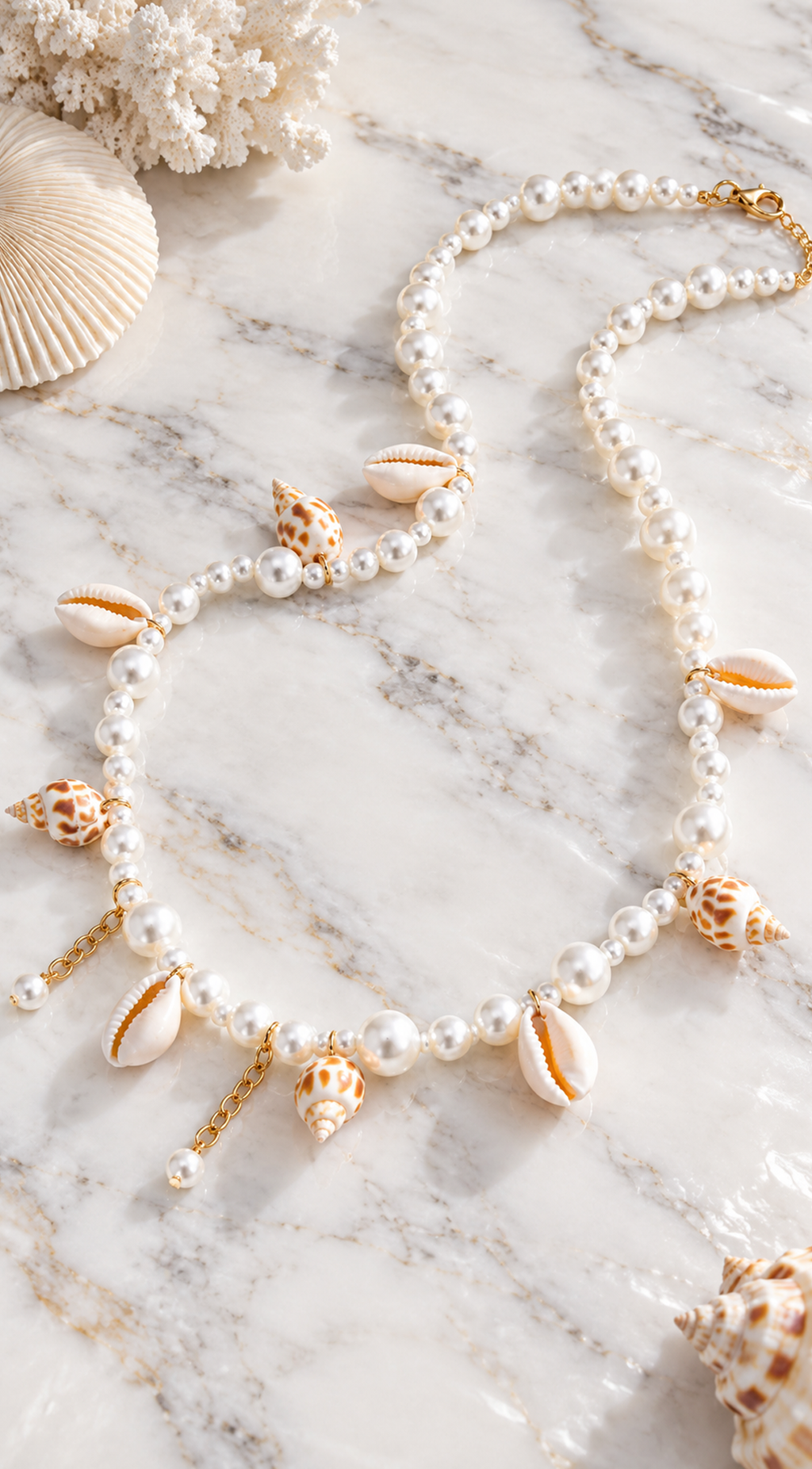 Gold Pearl Shell Waist Chain belt