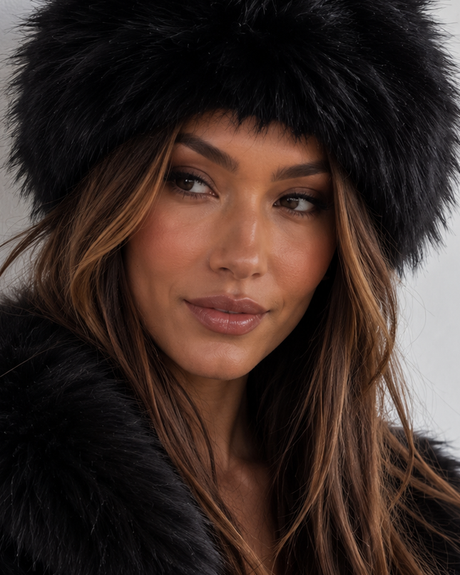 Black Furry Headband Earmuff