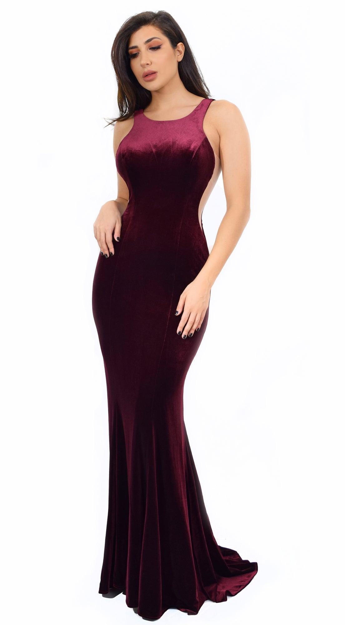 Burgundy Velvet Gown