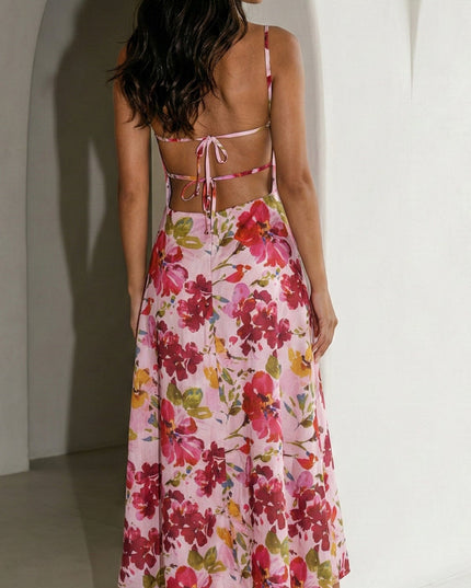 Pink Floral Maxi Dress