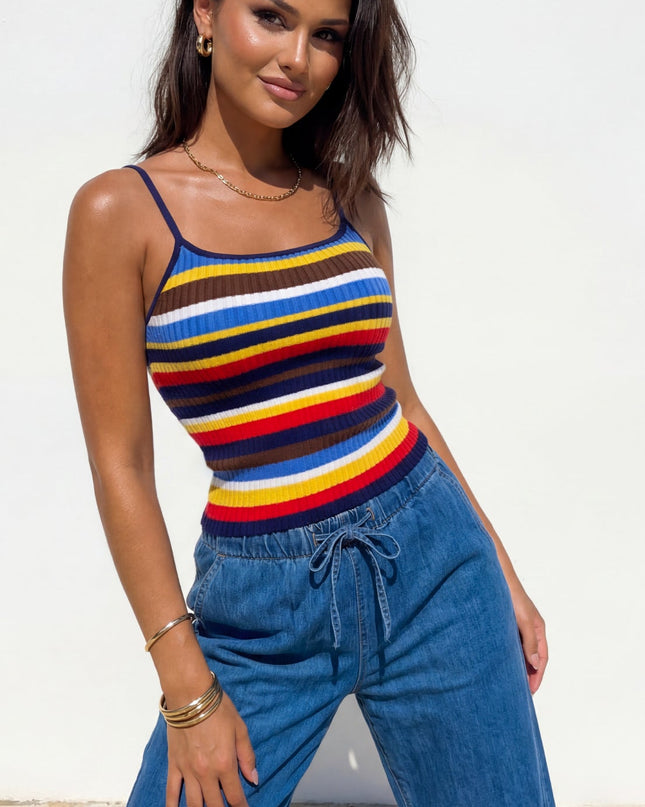 Blue Wide Leg Denim Pants