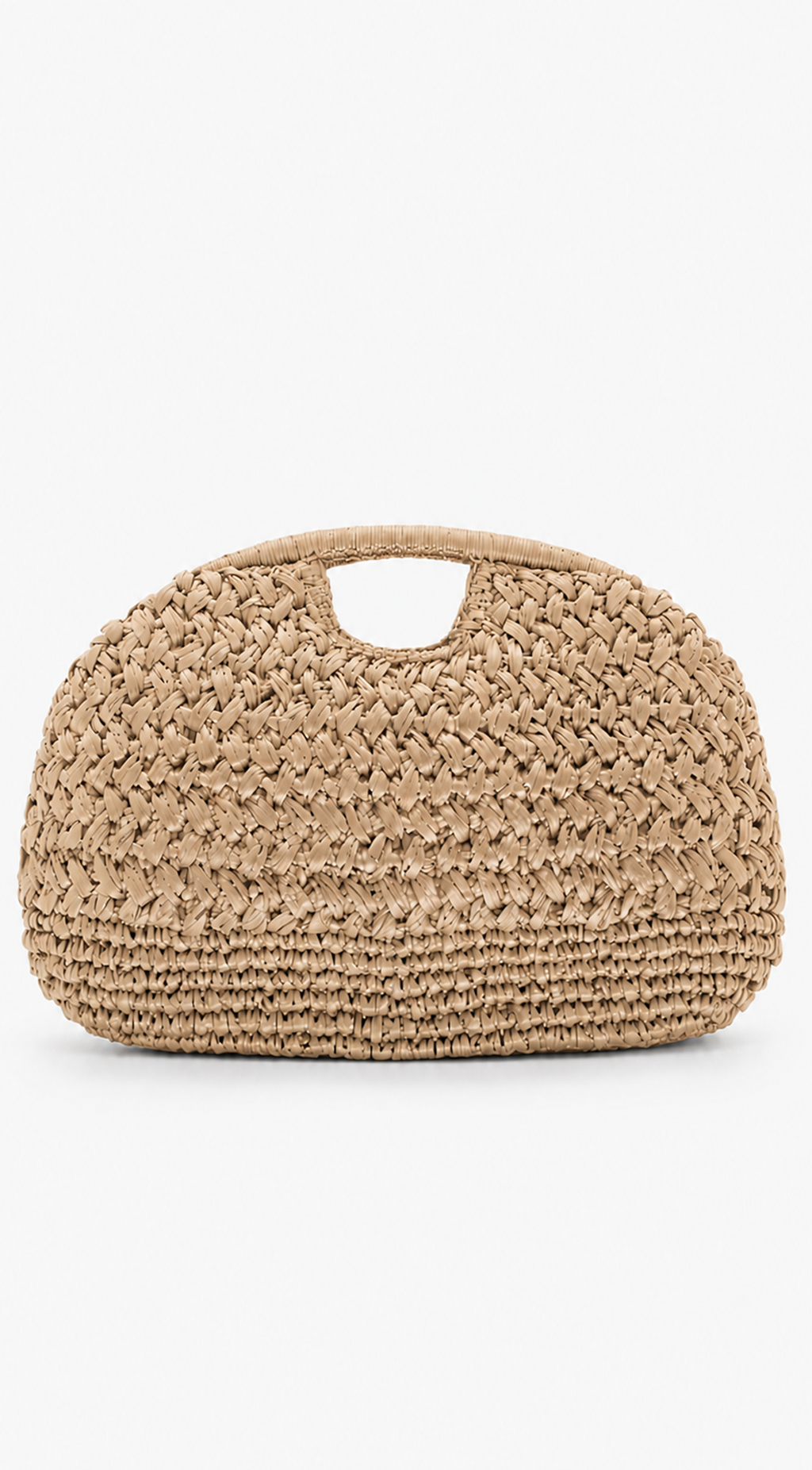 Beige Woven Clutch Bag