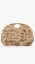 Beige Woven Clutch Bag
