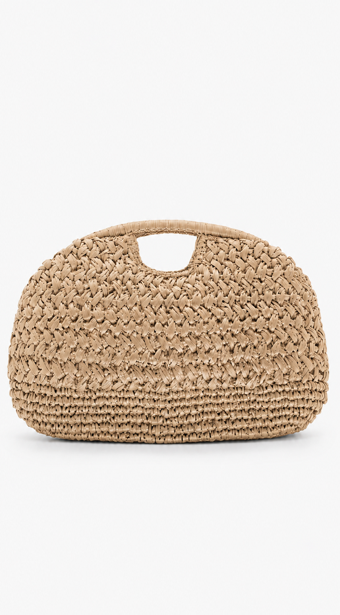 Beige Woven Clutch Bag