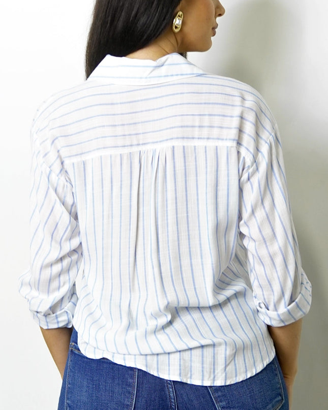 Chambray Blue Twist Stripe Shirt