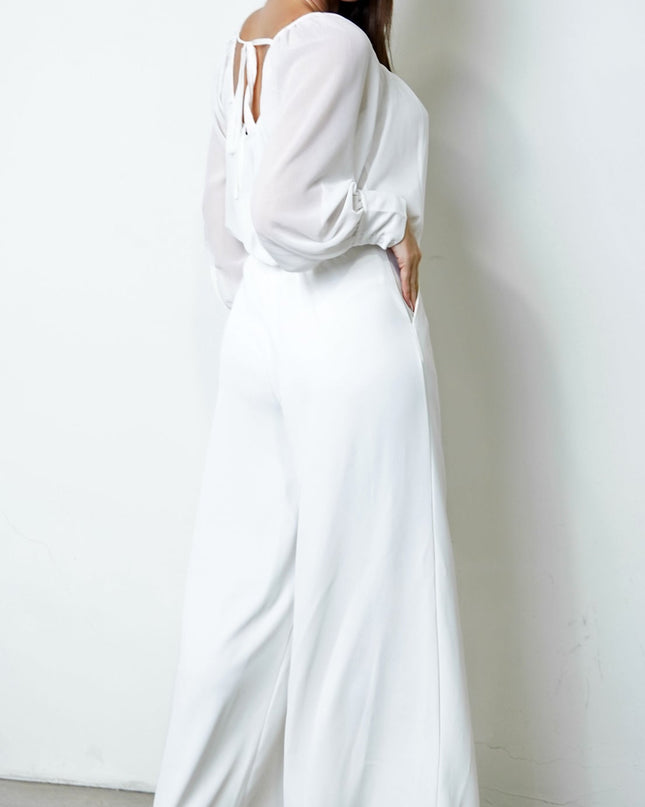 White Beaded Sheer Blouse