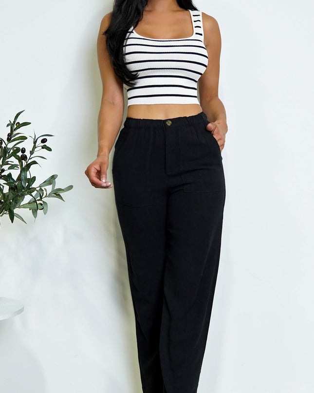 Black Cora Linen Pants