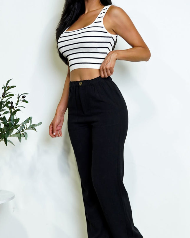 Black Cora Linen Pants
