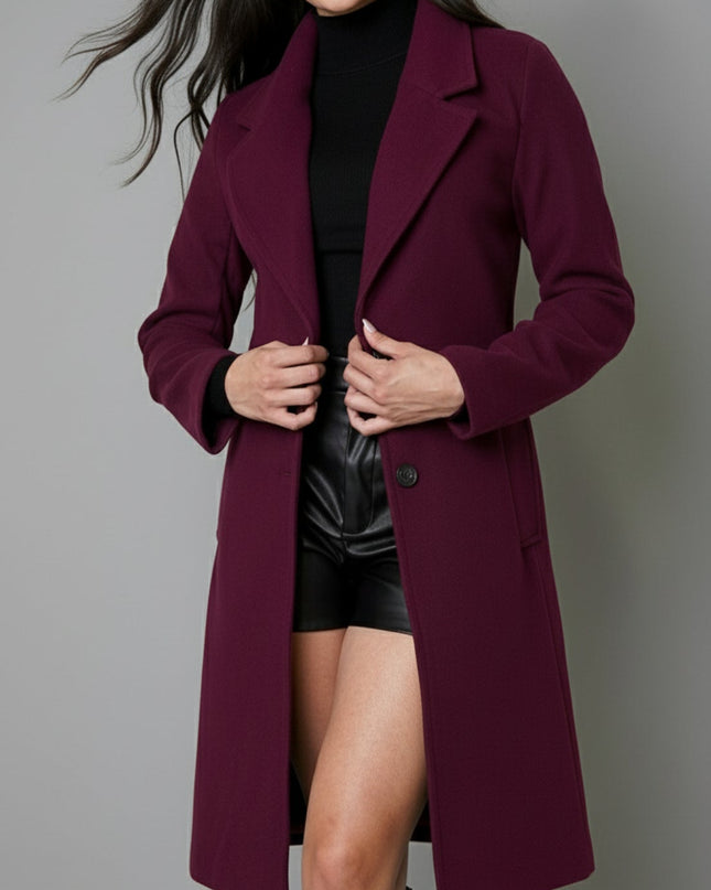 Burgundy Alera Longline Coat