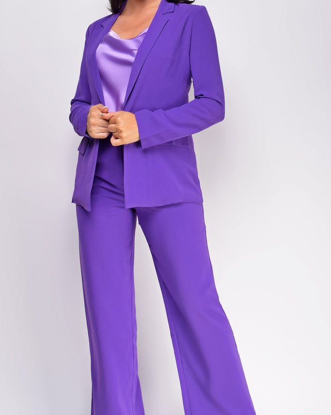 Purple Blazer And Pants Set