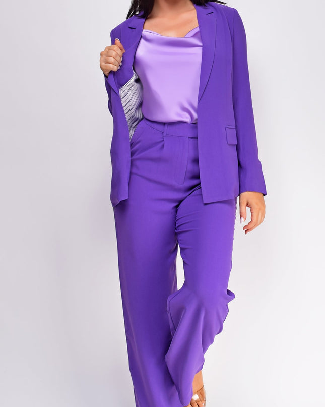 Purple Blazer And Pants Set