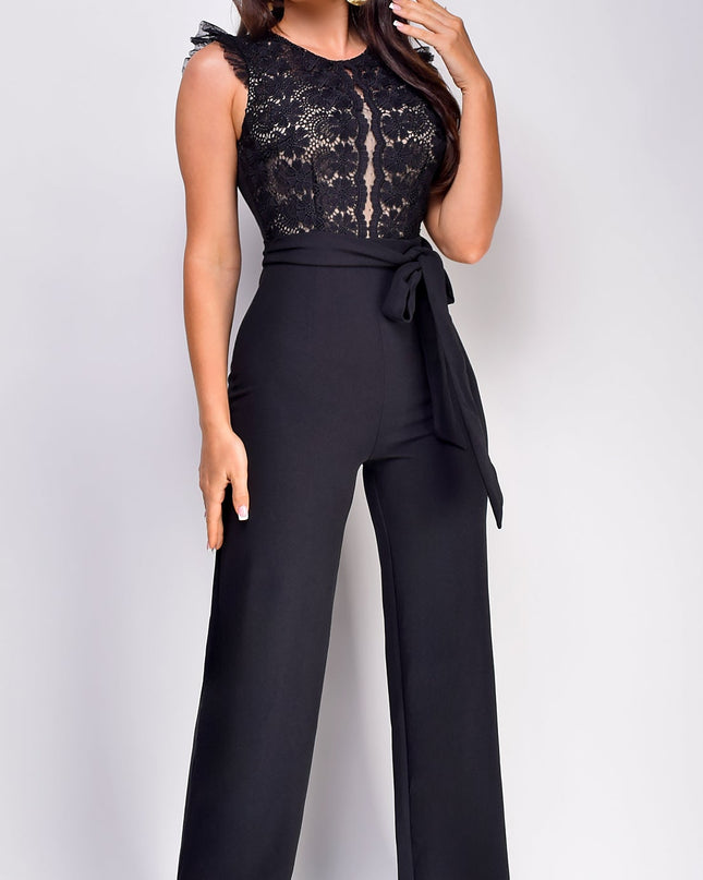 Black Lace Top Jumpsuit