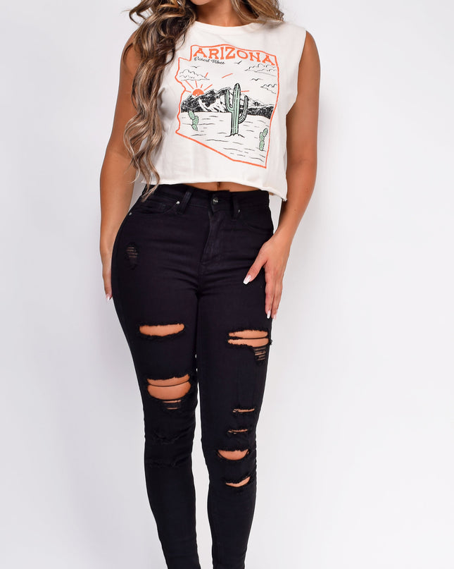 Black Distressed Jeans