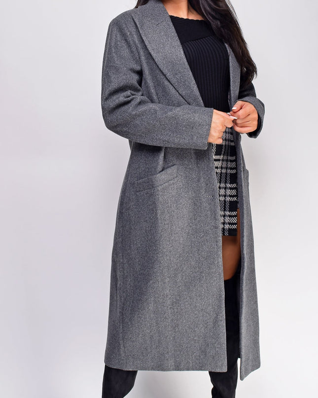Gray Long Collared Coat
