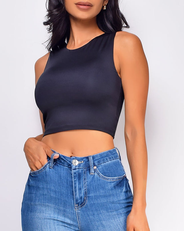 Black Crop Tank Top