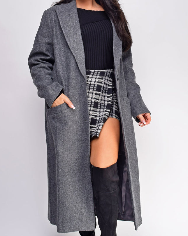 Gray Long Collared Coat