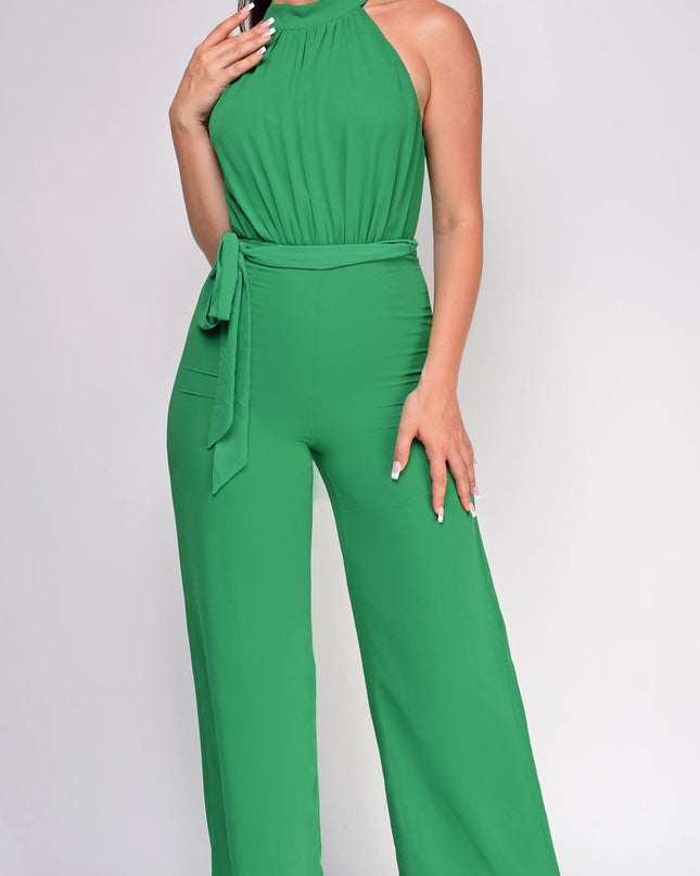 Green High Neck Jumpsuit