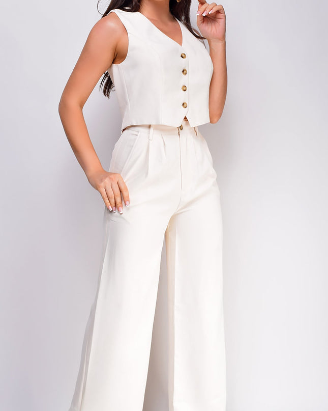 Beige Vest & Pants Set