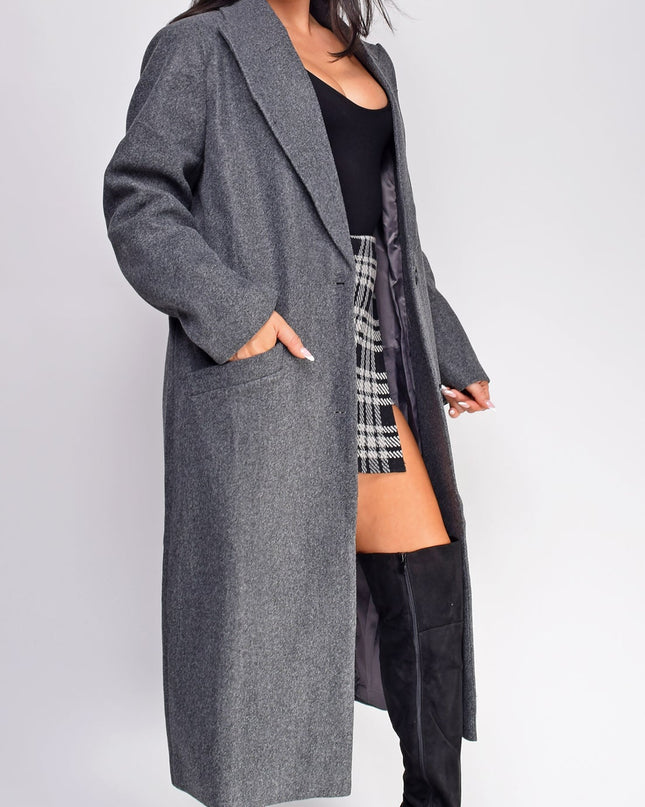Gray Long Collared Coat
