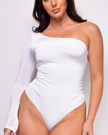 White One Shoulder Bodysuit