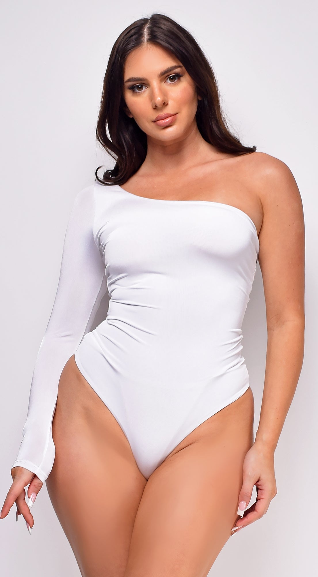 White One Shoulder Bodysuit