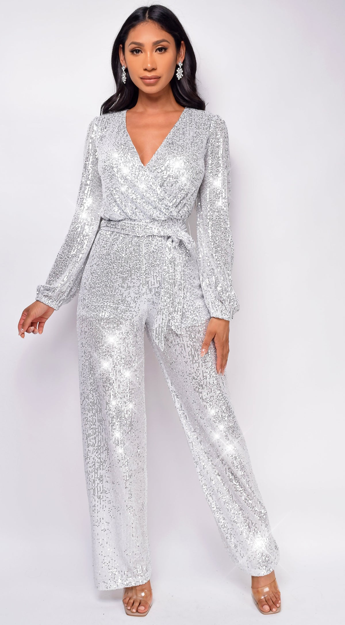 Silver Sequin Jumpsuit